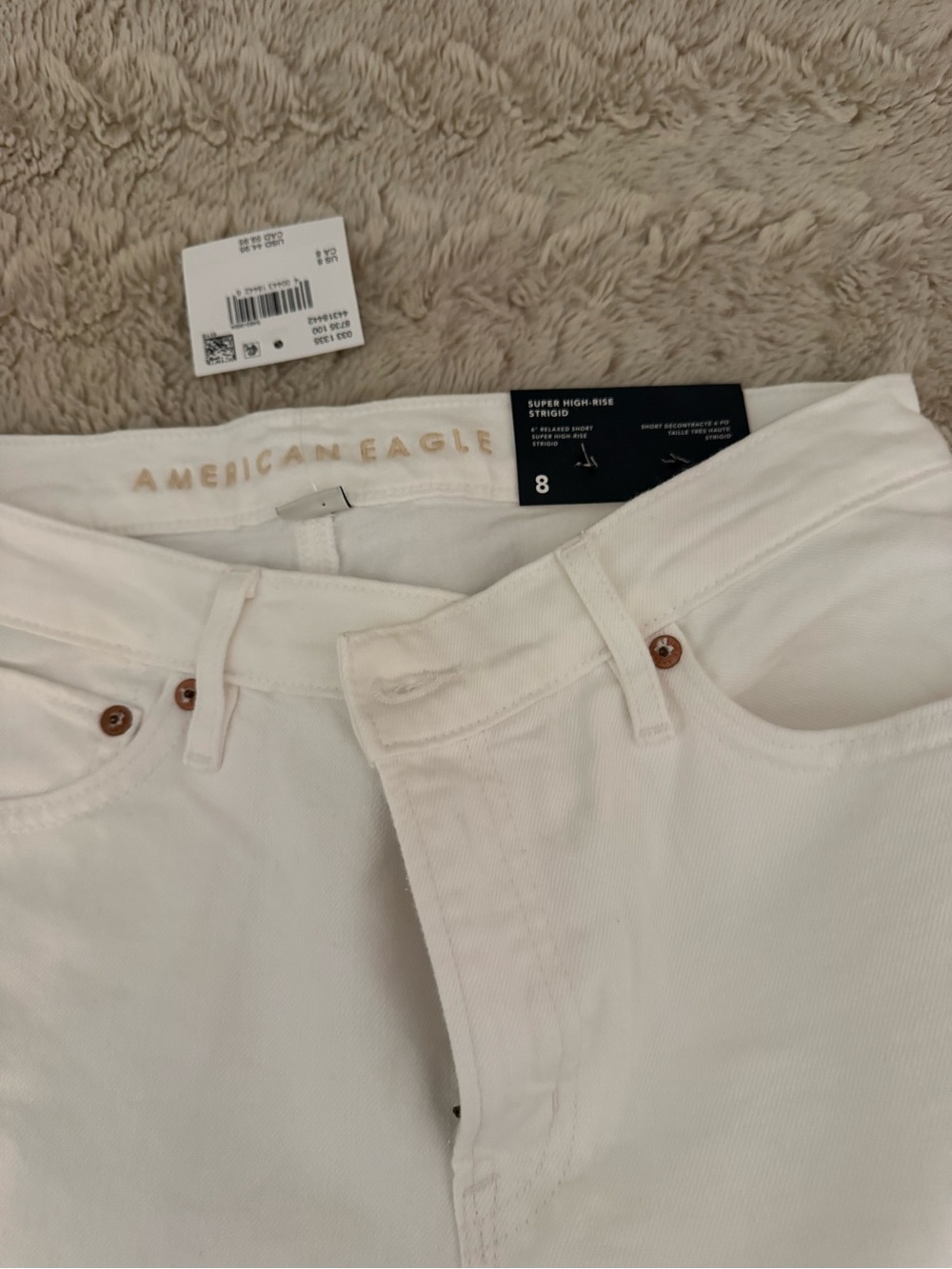 American Eagle Outfitters Women's High-Rise White Jean shorts